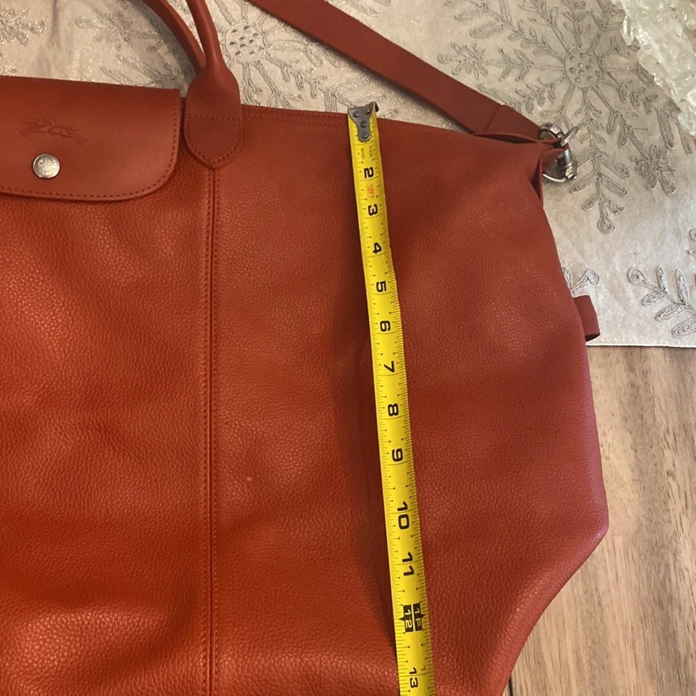 🌾Longchamp Rich Orange 🌾XLarge Leather Travel ✈️ Bag🌾 - Picture 13 of 17